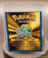 Front side of Bulbasaur Game Tip Card in sleeve