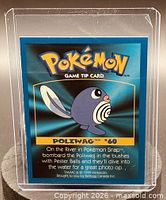 Front of Pokémon Game Tip Card #60 Poliwag, English text