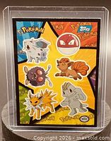 Front of the puzzle sticker card displaying six Pokémon