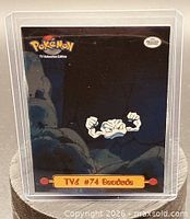 Front of Geodude card showing number and character