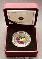 Coin in capsule within burgundy RCM presentation case with certificate