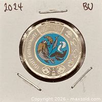 Full coin in holder with handwritten BU and 2024