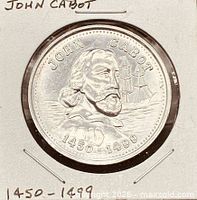 Obverse view showing portrait, ships, legends