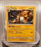 Front of Raichu card showing artwork, stats, card number
