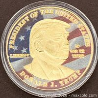 Obverse showing colorized portrait and inscriptions