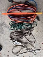 Group shot of all cords laid out on floor