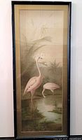 Front view of framed flamingo print