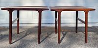 Front view of both teak side tables