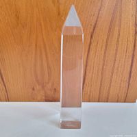 clear glass obelisk front view