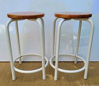 Front view of the two matching barstools
