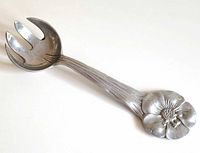 Full view of serving fork showing overall design and size reference