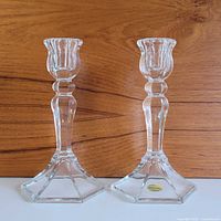 Both candlesticks front view showing design
