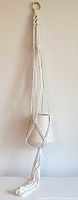 Planter in macrame hanger full length view