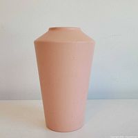Front view of tapered blush matte vase