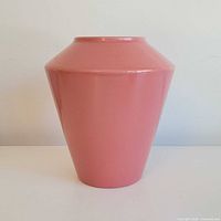 Frontal view of rose pink vase