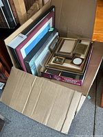 Overview of box with stacked frames of various sizes