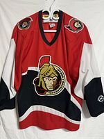 Front view of KOHO Ottawa Senators jersey showing crest and colours