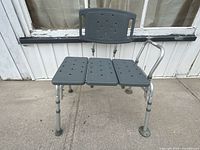 Front view of Drive Medical transfer bench showing seat, back, legs