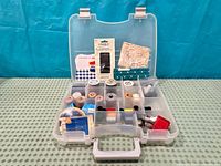 Open case showing all contents in compartments