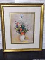 Full view of framed floral print
