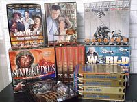 Group shot of all VHS sets and singles