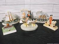 Group shot of all six Sebastian Miniatures on display