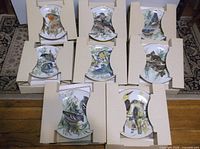 Nine Songbirds of Europe plates in original cardboard sleeves