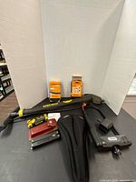 All cycling accessories laid out on table