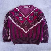 Front view of entire NOVO geometric sweater
