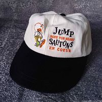 Front view showing entire cap, colour contrast of crown and brim