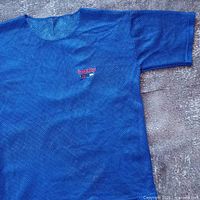 Front view of blue mesh Tommy Hilfiger T-shirt