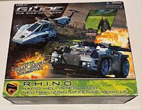 Front of boxed G.I. Joe R.H.I.N.O. showing artwork and product details