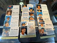 Overview of laid-out Post Baseball Star cards
