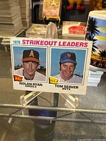 Front of 1977 Topps Strikeout Leaders card with Nolan Ryan and Tom Seaver portraits