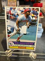 Front view of 1979 Topps Joe Morgan baseball card showing image, text and condition