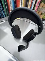 Full view of headset showing earcups, headband and mic