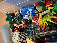 Overview of multicolour loose bricks, plates, accessories