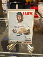 Front view of Hank Aaron Topps card