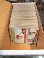 Box of sleeved baseball trading cards