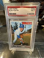 Front of PSA-slabbed 1970 Topps Alan Foster card showing grade label
