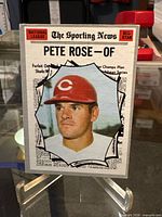 Front of 1970 Topps Pete Rose All-Star card showing player portrait and newspaper-style design