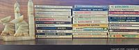 Entire assortment of paperback books with bookends