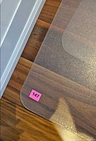 Close-up of mat corner showing transparency and texture