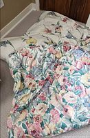 Floral duvet cover with pillow sham visible