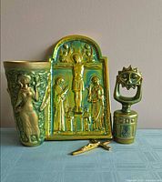 Group shot of all four Zsolnay eozin pieces