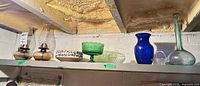 Shelf view showing all glass items