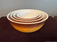 Nested view showing all four bowls exterior ombré