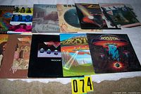 Overview of ten LP covers including Aerosmith, Boston, ZZ Top