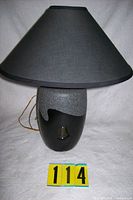 lamp front view showing base and shade