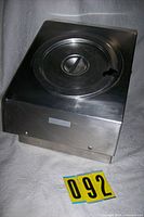 front view of stainless steel warmer with lid
